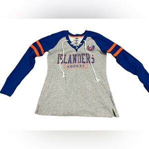 NHL Islanders Lace-up Crewneck Size Small